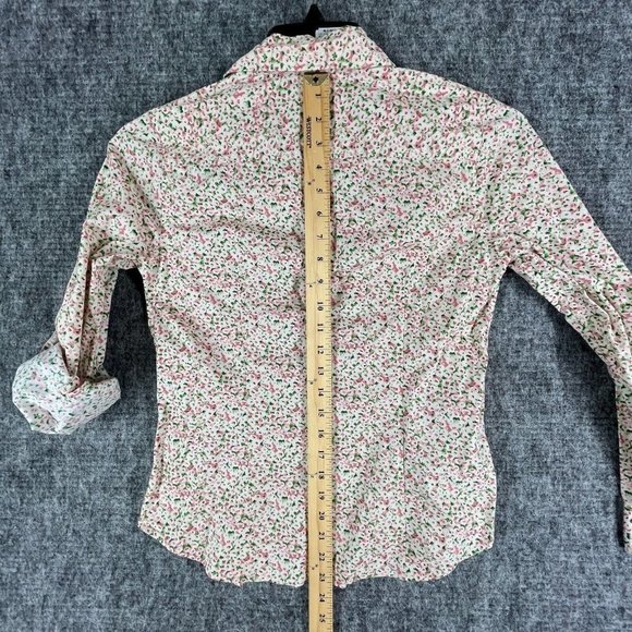 Talbots Floral Button Down Shirt - Cream and Pink - Picture 10 of 12